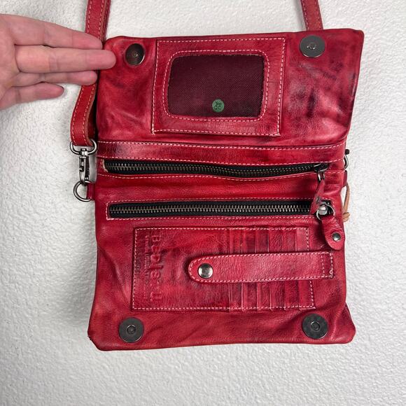 Bed Stu Cadence Crossbody Wallet Red Leather - Picture 5 of 9
